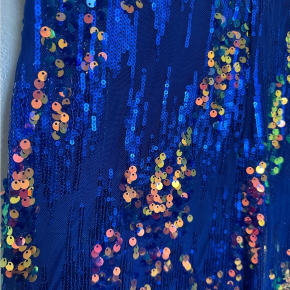 Anthropologie Blue Sequin Jumpsuit - Picture 6 of 6